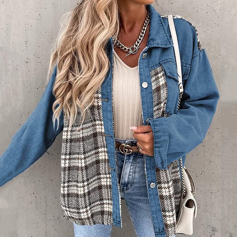 Mille - Trendy denimjakke med knapper og lange ermer